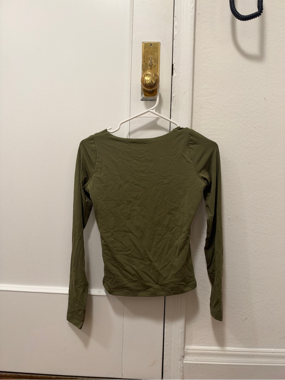 Abercrombie Olive Green Long-Sleeve Women's Top - open back